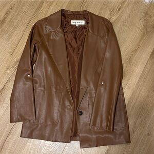 Faux Leather Oversized Jacket